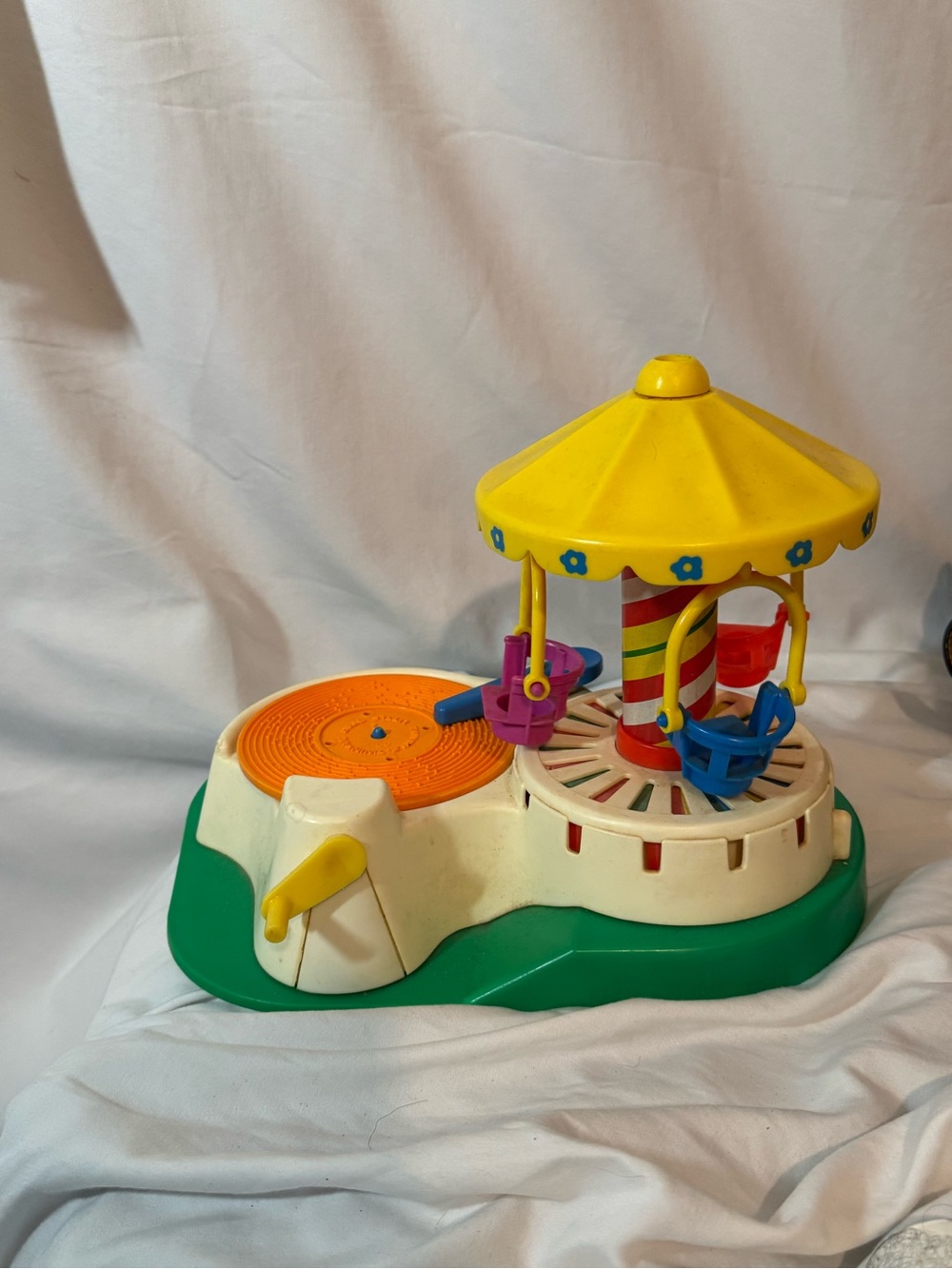 Vintage Fisher Price #170 Change-A-Tune Carousel Music Box Toy 1980s Works